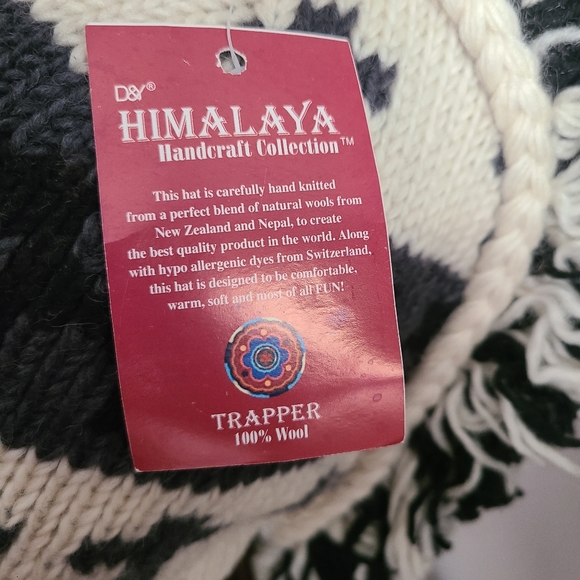 🌟HIMALAYA Bone Skull Handmade Mohawk Hat 100% Wool Made in Nepal - Picture 7 of 8